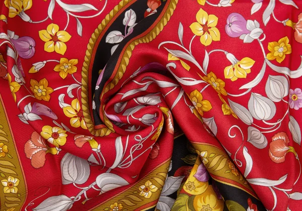 LOEWE Floral Printed Silk Scarf K-172558_006
