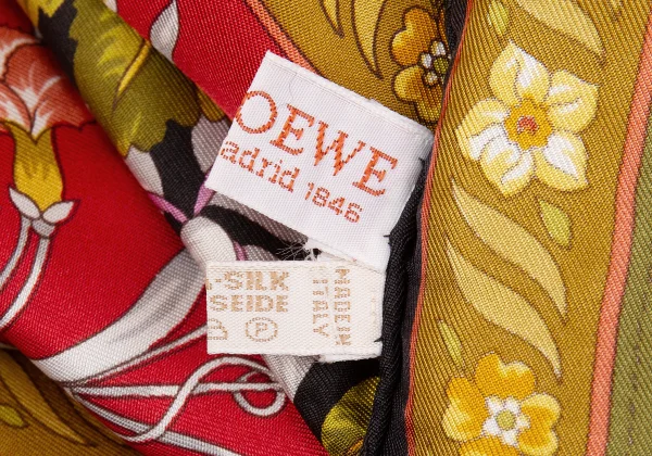 LOEWE Floral Printed Silk Scarf K-172558_008
