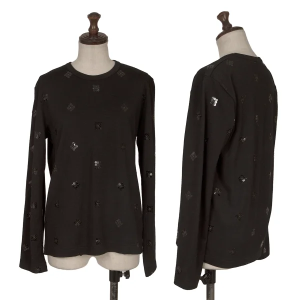 COMME des GARCONS Sequin Embellished Knit Top Black XS-S K-172559_001