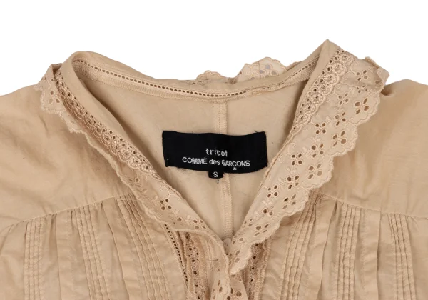 tricot COMME des GARCONS Dyed Lace Embroidery Pintuck Blouse K-172560_004