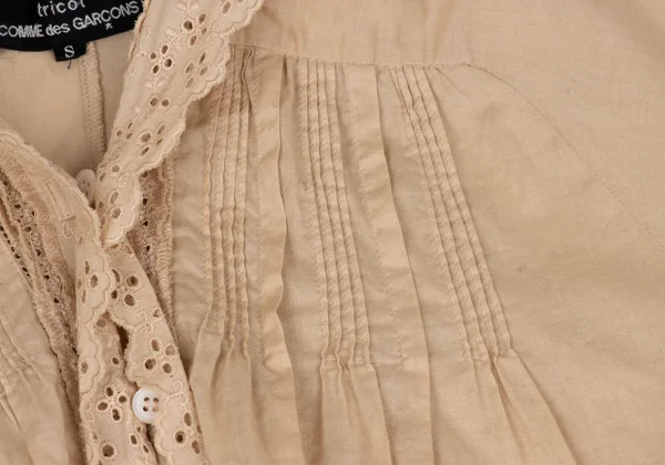 tricot COMME des GARCONS Dyed Lace Embroidery Pintuck Blouse K-172560_005
