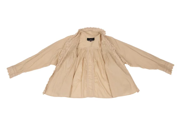 tricot COMME des GARCONS Dyed Lace Embroidery Pintuck Blouse K-172560_011