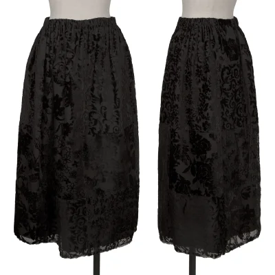 tricot COMME des GARCONS Flocked Floral Print Switching Skirt