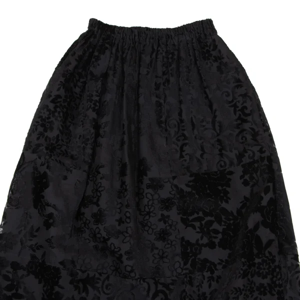 tricot COMME des GARCONS Flocked Floral Print Switching Skirt K-172561_003
