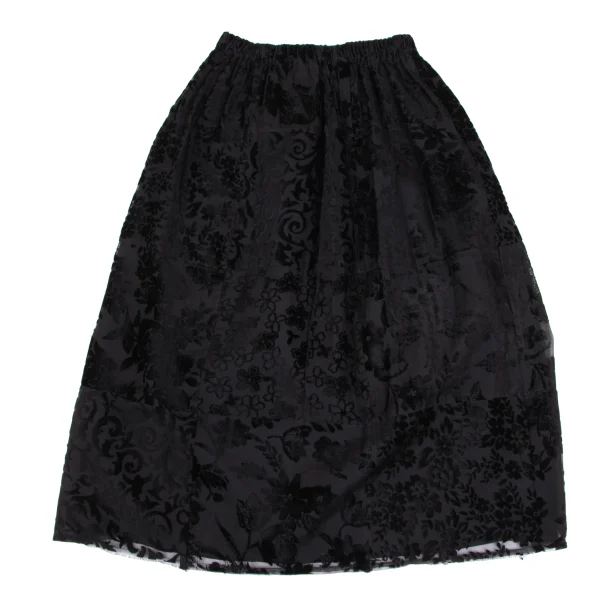 tricot COMME des GARCONS Flocked Floral Print Switching Skirt K-172561_009