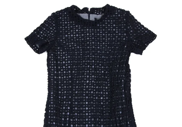 COMME des GARCONS Poly Lace Layered Short Sleeve Dress K-172564_003