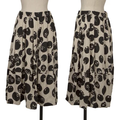 COMME des GARCONS Linen Dot & Star Print Skirt