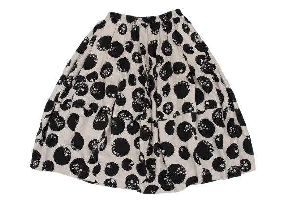 COMME des GARCONS Linen Dot & Star Print Skirt K-172566_002