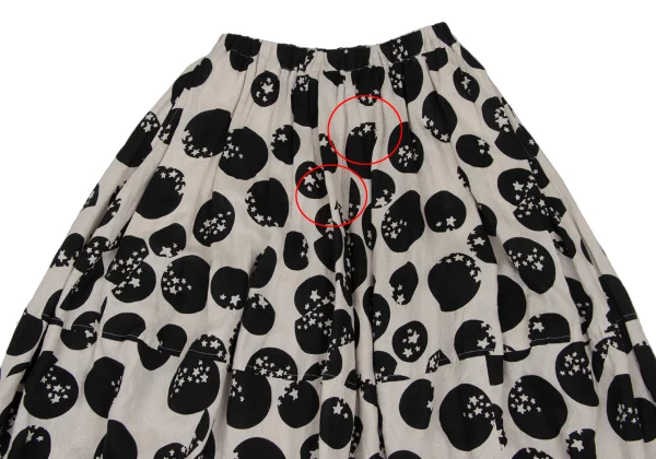COMME des GARCONS Linen Dot & Star Print Skirt K-172566_003
