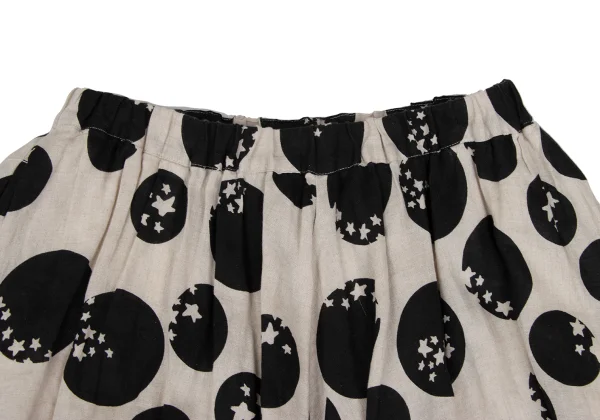 COMME des GARCONS Linen Dot & Star Print Skirt K-172566_006
