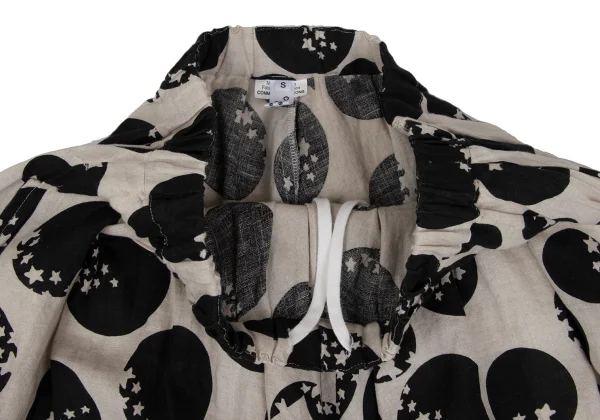 COMME des GARCONS Linen Dot & Star Print Skirt K-172566_008