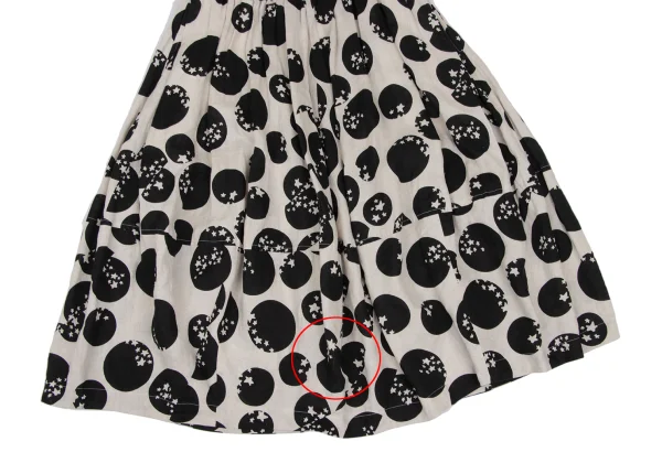 COMME des GARCONS Linen Dot & Star Print Skirt K-172566_009
