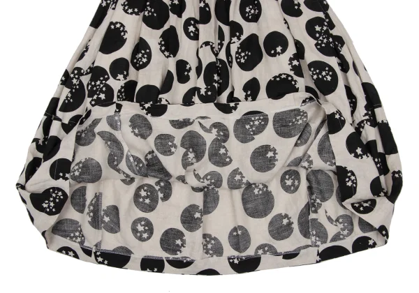 COMME des GARCONS Linen Dot & Star Print Skirt K-172566_011