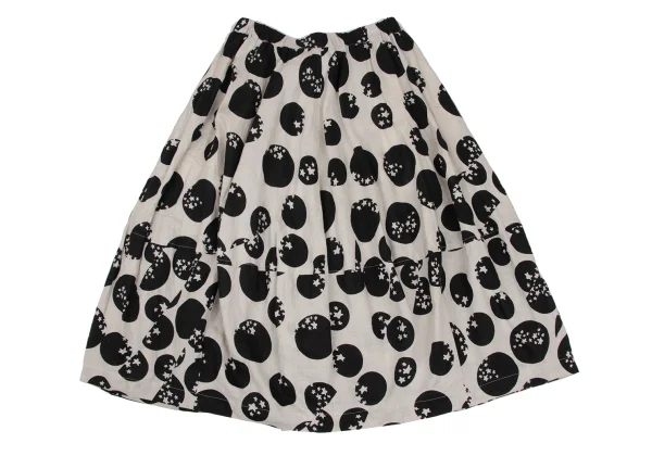 COMME des GARCONS Linen Dot & Star Print Skirt K-172566_012