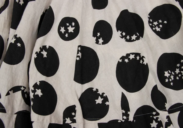 COMME des GARCONS Linen Dot & Star Print Skirt K-172566_013