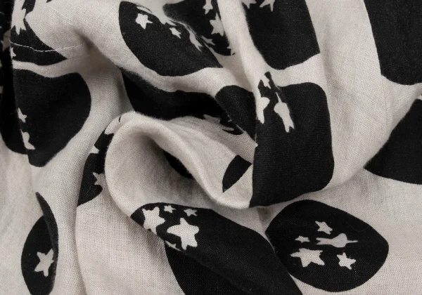 COMME des GARCONS Linen Dot & Star Print Skirt K-172566_014