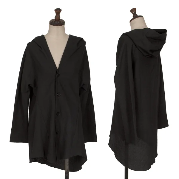 Yohji Yamamoto FEMME Summer Wool Hoodie Jacket Black 1 K-172569_001