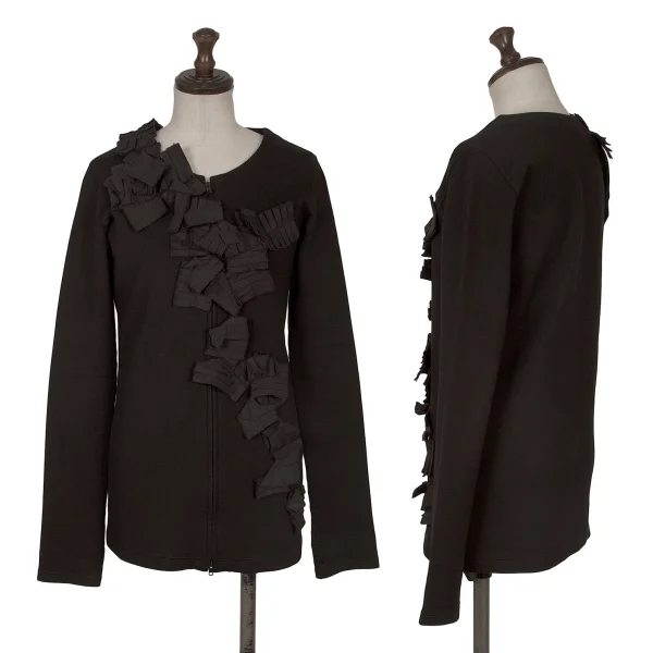 Yohji Yamamoto FEMME Pleats Pasted Zip Blouson Black 2 K-172570_001