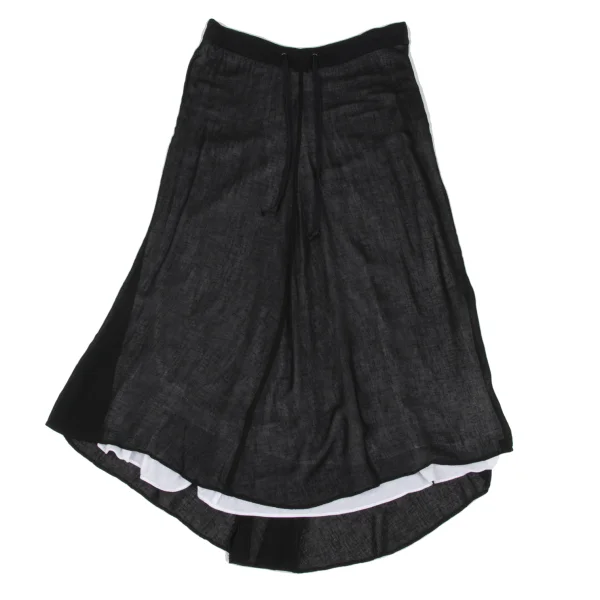 Y's Ribbed Waist Switching Layered Skirt K-172575_002