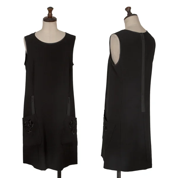 VIVIENNETAM Patch Embellished Sleeveless Dress  Black 4 K-172577_001