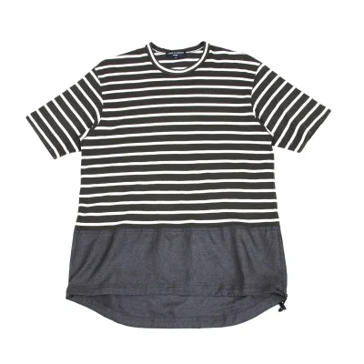 COMME des GARCONS HOMME Drawstring Hem Striped T-shirt
