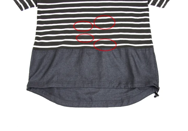 COMME des GARCONS HOMME Drawstring Hem Striped T-shirt K-172579_004