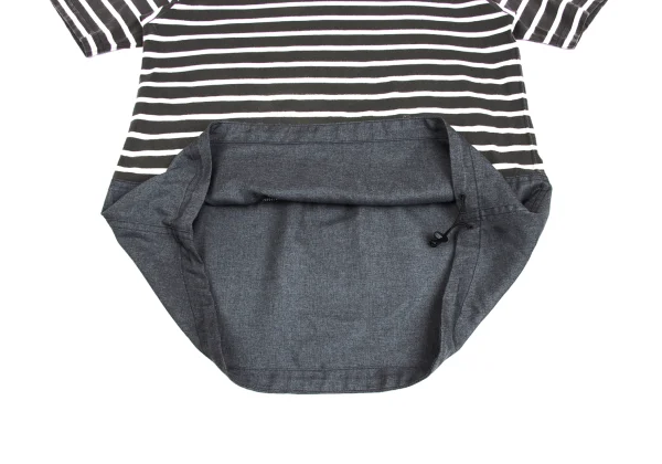 COMME des GARCONS HOMME Drawstring Hem Striped T-shirt K-172579_010
