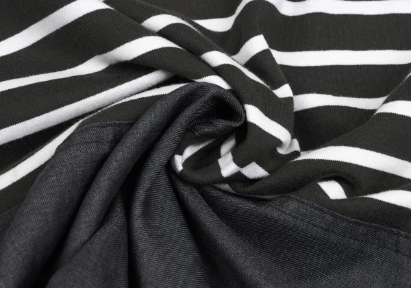 COMME des GARCONS HOMME Drawstring Hem Striped T-shirt K-172579_012