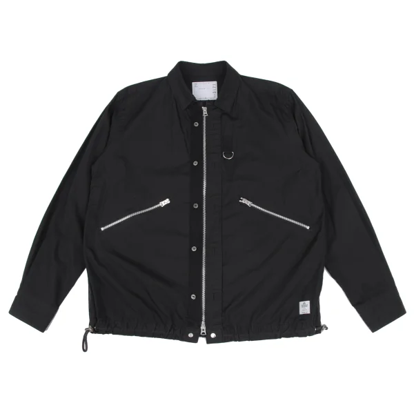 sacai Thomas Mason Cotton Zip-Design Shirt Black 1 K-172583_001