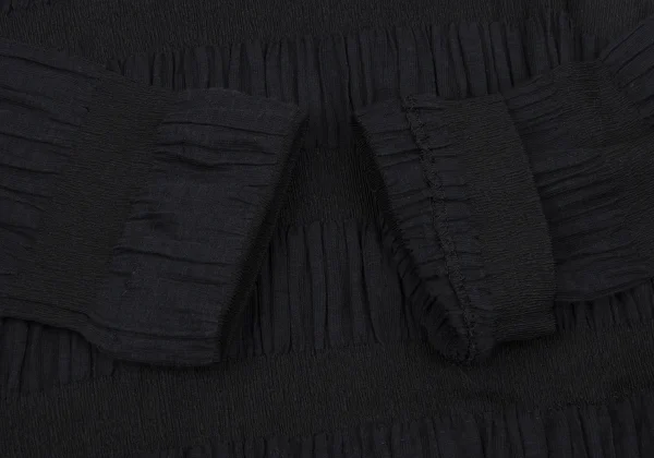 gigli Poly Cotton Gather Striped Switching Top K-172586_007