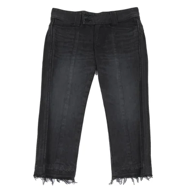 VIVIENNETAM Hem Cutting Piping Design Cropped Jeans