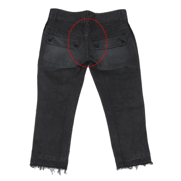 VIVIENNETAM Hem Cutting Piping Design Cropped Jeans K-172588_010