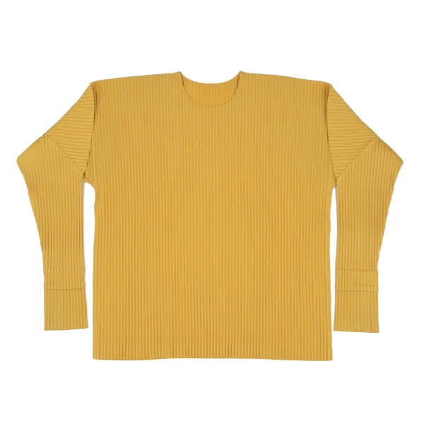 HOMME PLISSE ISSEY MIYAKE Pleated Sleeves T-shirt Mustard 3 K-172605_001