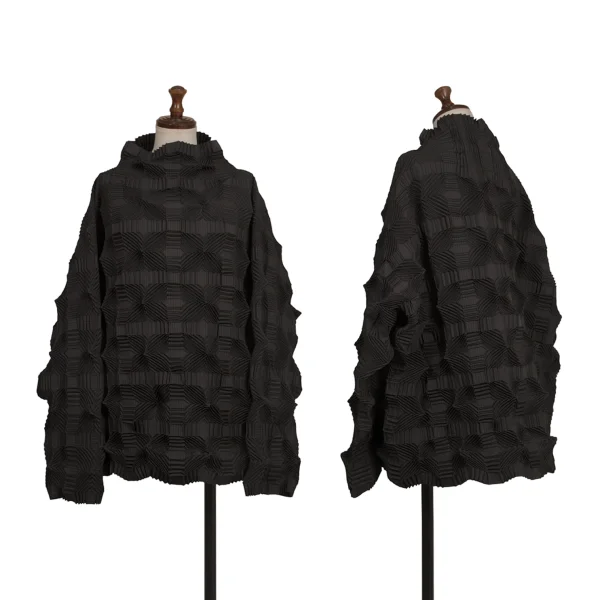 A-POC ABLE ISSEY MIYAKE 3D Stretch Steam Pleated High-Neck Top Black 3 K-172609_001