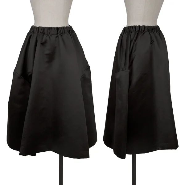 COMME des GARCONS Poly Satin Sleeves Design Skirt Black XS K-172611_001