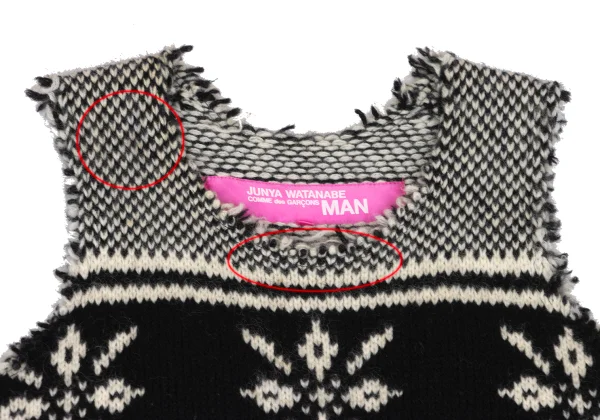 JUNYA WATANABE MAN PINK COMME des GARCONS Paisley Hem Panel Nordic Knit Dress K-172614_004