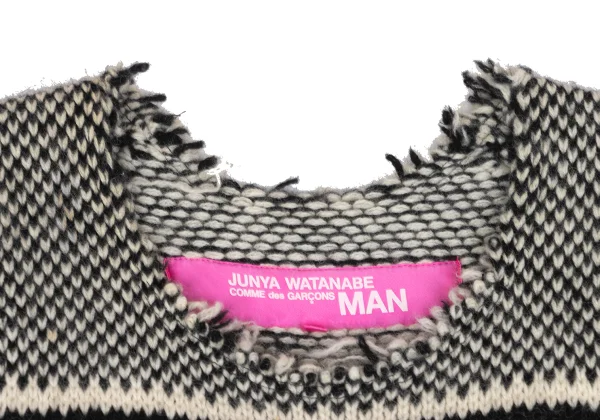 JUNYA WATANABE MAN PINK COMME des GARCONS Paisley Hem Panel Nordic Knit Dress K-172614_007