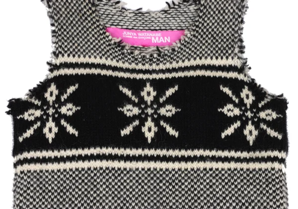 JUNYA WATANABE MAN PINK COMME des GARCONS Paisley Hem Panel Nordic Knit Dress K-172614_009