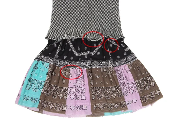JUNYA WATANABE MAN PINK COMME des GARCONS Paisley Hem Panel Nordic Knit Dress K-172614_010