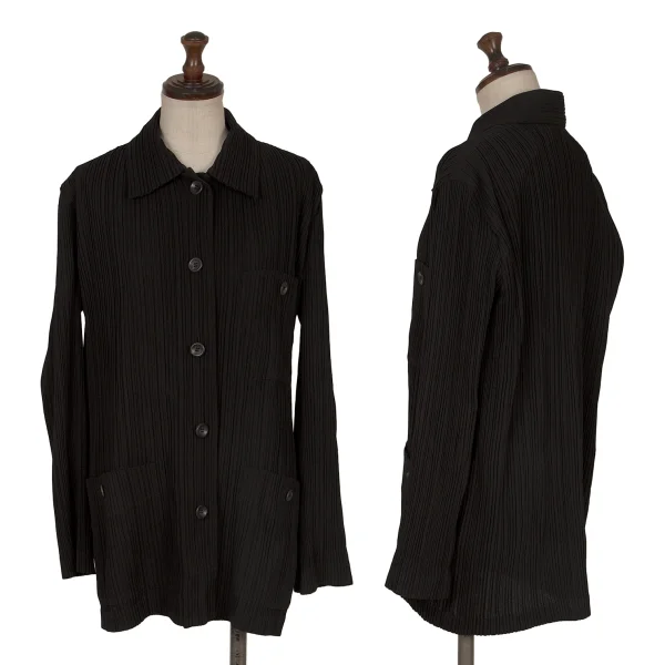 ISSEY MIYAKE Pleats Patch Pocket Jacket Black M K-172618_001
