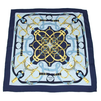 HERMÈS Carré 90 Éperon d’Or Golden Spurs Silk Scarf