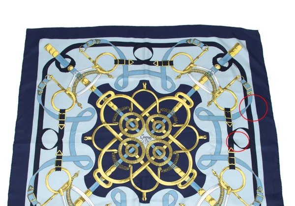 HERMÈS Carré 90 Éperon d’Or Golden Spurs Silk Scarf K-172619_002