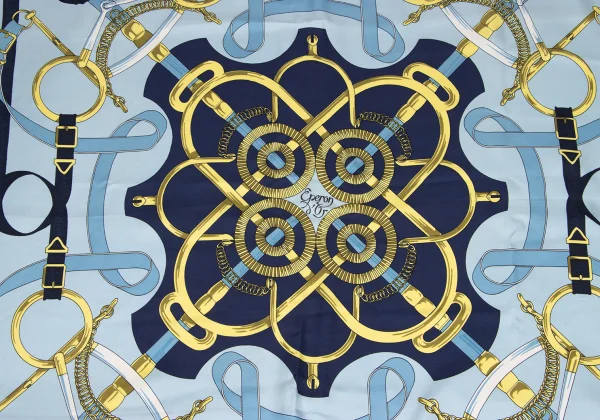 HERMÈS Carré 90 Éperon d’Or Golden Spurs Silk Scarf K-172619_005