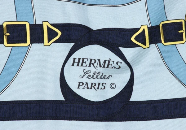 HERMÈS Carré 90 Éperon d’Or Golden Spurs Silk Scarf K-172619_011