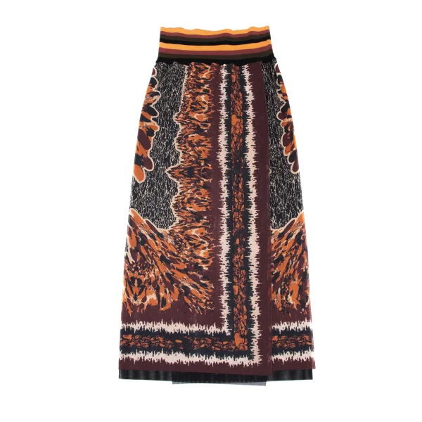 Jean Paul GAULTIER FEMME Psychedelic Print Mesh Layered Wrap Skirt K-172620_002