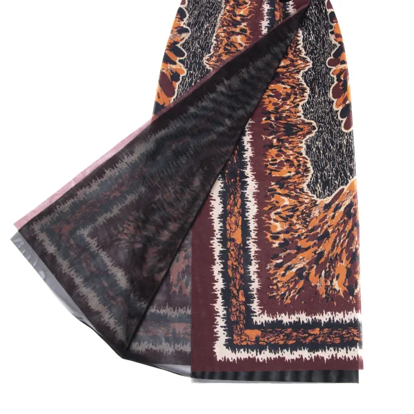 Jean Paul GAULTIER FEMME Psychedelic Print Mesh Layered Wrap Skirt K-172620_007