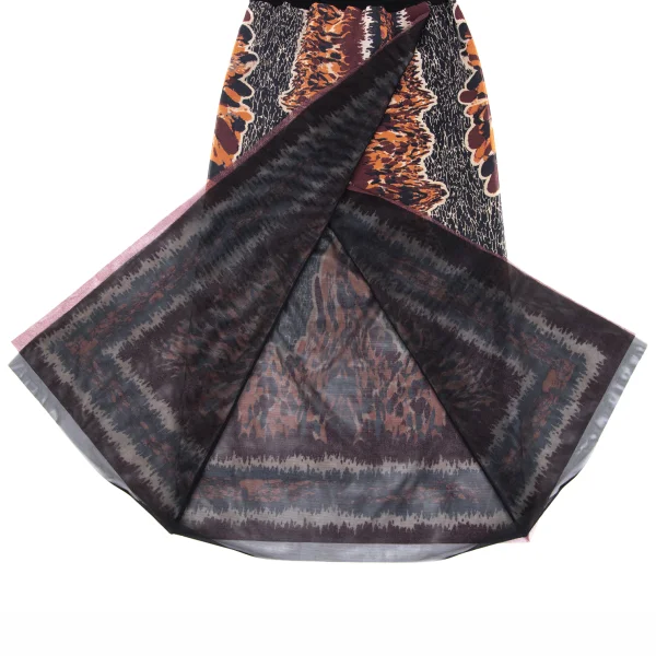 Jean Paul GAULTIER FEMME Psychedelic Print Mesh Layered Wrap Skirt K-172620_008