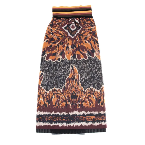 Jean Paul GAULTIER FEMME Psychedelic Print Mesh Layered Wrap Skirt K-172620_009