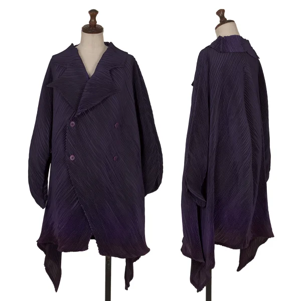 ISSEY MIYAKE Gradient Hem Double Half Coat Purple 2 K-172622_001
