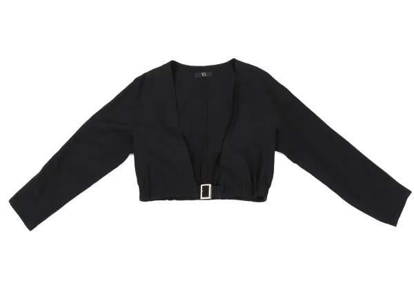 Y's Wool Cotton Belted Collarless Jacket K-172626_002